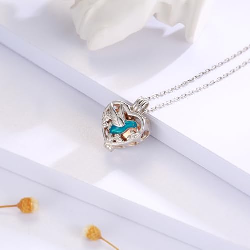 925 Sterling Silver Hummingbird Cremation Necklace for Ashes Memorial Urn Pendant Keepsake for Women Remembrance Jewelry Gift for Loss of Loved One4