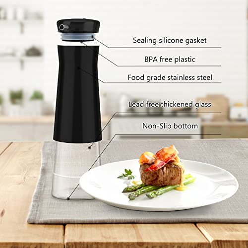 image for Aelga Black Oil And Vinegar Dispenser Set - 2 Pack Oil Dispenser Bottl