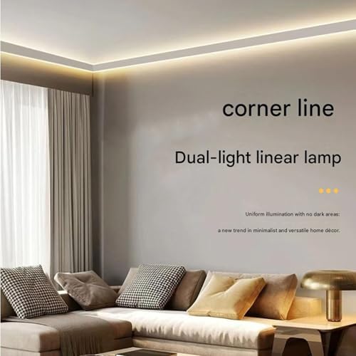 Bandeau LED double éclairage indirect avec profilé aluminium 1m 220v lumière blanche - 4