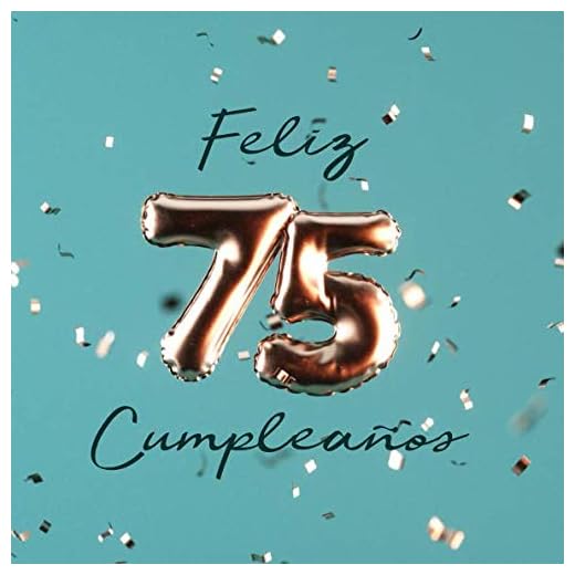 Feliz 75 Cumpleaños: Libro de visitas con 110 páginas - Couverture Globos Cobre- Turquesa
