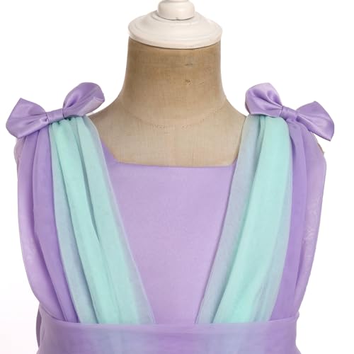 IBTOM CASTLE Toddler Baby Girl Birthday Party Dress Mermaid Princess Sleeveless Sparkle Sequins Bow Ruffle Tulle Tutu Dress3