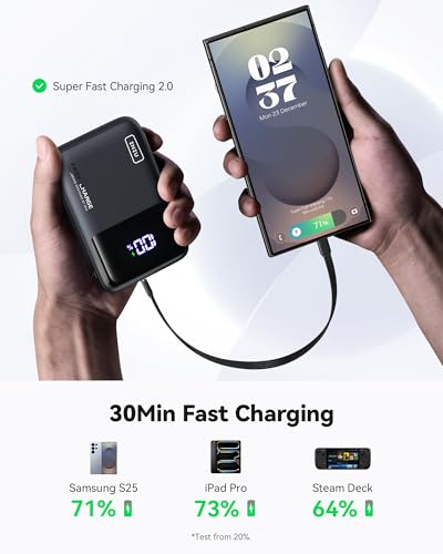 Image of INIU 20000mAh Laptop Power Bank, Ultra Compact 65W PD Dual Fast Charging Portable Charger, Flight-Safe Battery Pack with USB C Cable for Travel MacBook iPad Tablet Switch iPhone 17 16 Pro Samsung S25