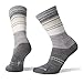 Smartwool Sulawesi Stripe Crew Socks - Women's Ultra Light Cushioned Merino Wool Performance Socks (LIGHT GRAY, M)
