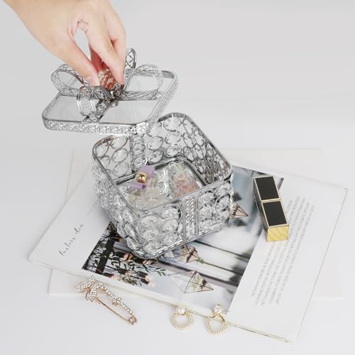 Boîte à bijoux en verre sur coiffeuse pour bagues et bracelets - 7