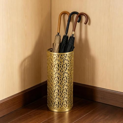 Image of Umbrella Holder Stand Storage Container Organizer Container Storage Solution Gold Triangle