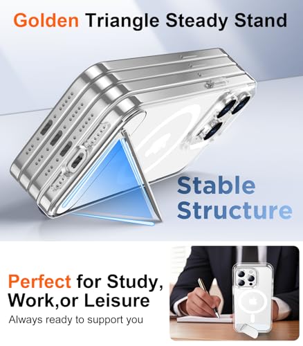 Image of Magnetic Compatible with iPhone 15 Pro Max Case, [Built-in Invisible Kickstand][Compatible with MagSafe] [Military Grade Shockproof] Slim Thin Phone Case for iPhone 15 Pro Max 6.7 inch