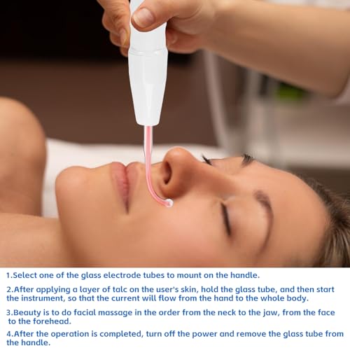 Hochfrequenzstab Gesicht mit 4 Sonden, Hochfrequenzstab, High Frequency Wand, Radiofrequenz Gerät Gesicht, Beauty Gesichtsmaschine, Akne-Behandlungsgerät