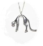  Schmuck Anhänger 925 Silber Gr. 43 x 33 mm. Panther hängend 3 D Puma Tiger Jaguar Geschenk Silberschmuck
