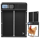Automatic Chicken Coop Door,Electric Auto Coop Door Opener Battery Powered Timer-Controlled Poultry Door with LCD Display, Aluminum Weatherproof Coops Door Opener