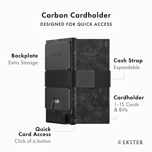 Ekster Forged Carbon Fiber Wallet | Minimalist Card Holder Wallets For Men | Rfid Blocking Protective Layer | Slim & Modern Men's Thin Wallet With Push Button For Quick Access #TOP1