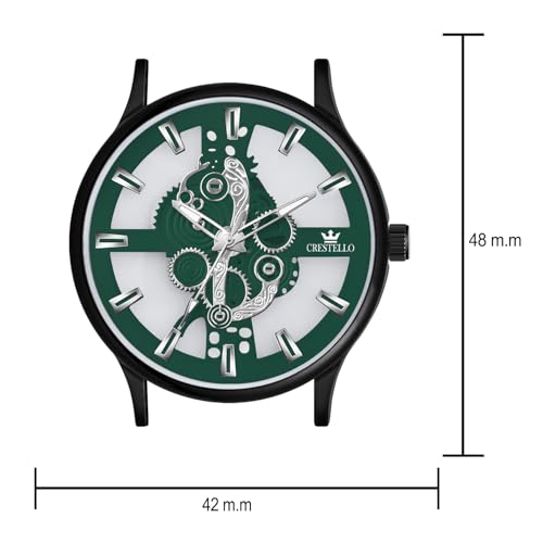 Image of CRESTELLO Silicone Strap Analog Wrist Watch for Men (Black /Blue /Green /Brown /Grey) | 1 Year Warranty* | CR-BK254