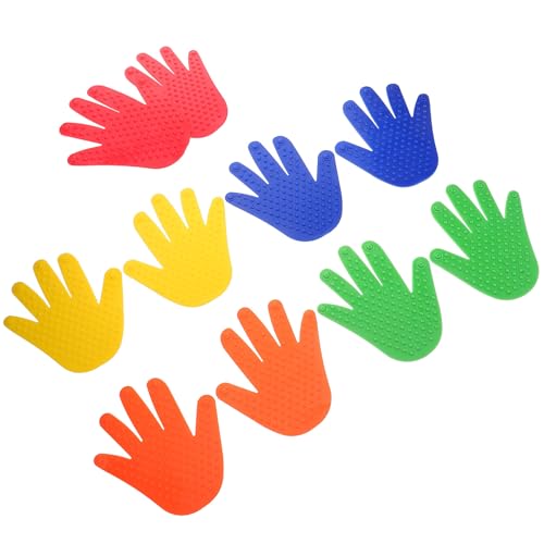 Marqueurs de tapis mains en PVC résistant pour la coordination en maternelle, 5 paires
