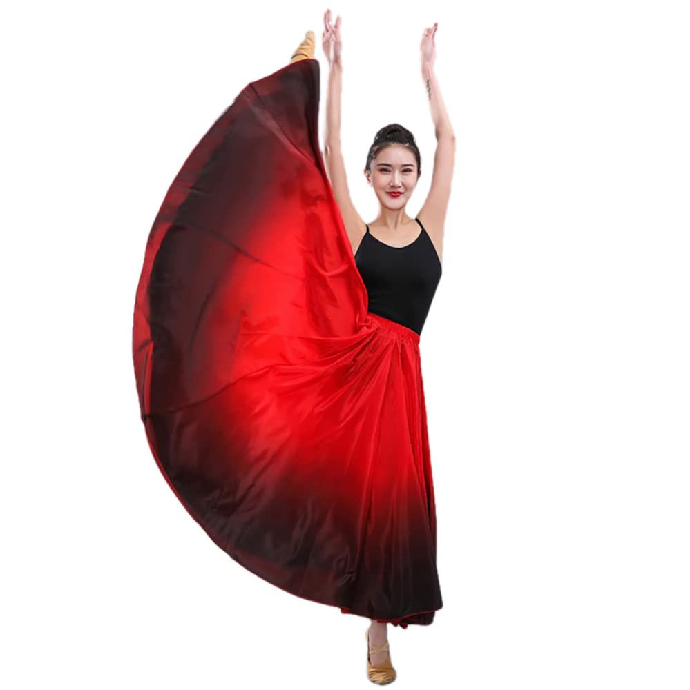 Whitewed Deux Tons Couleur Satin Adulte Flamenco Gypsy Paso Doble Costume De Danse De Ballet Espagnol Jupe Femme