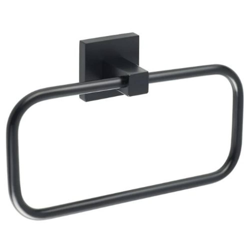 Anneau porte-serviette mural en acier inoxydable 304 noir mat pour salle de bain moderne