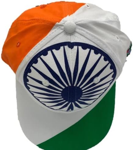 Miniatura 2 de Global Caps, Inc. Gorra de bandera de la India, Bandera blanca, verde y naranja de la India