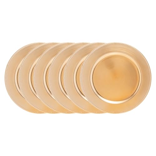 WOLFF - Conjunto 6 Sousplats De Plástico Dourado 25Cm