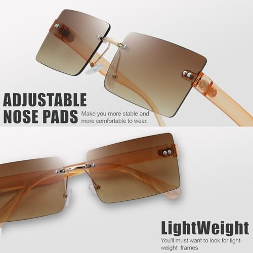 Image of The Fresh Minimalist Small Rectangular Sunglasses Clear Eyewear - Exquisite Packaging