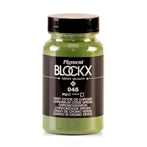 Vert oxyde de chrome PG17 BLOCKX en pigment poudre pour beaux-arts et restauration en pot