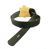 1-1/2" Black Buffalo Leather Belt Blank with Snap Holes 8/9 oz