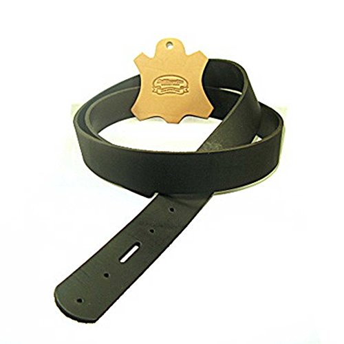 1-1/2" Black Buffalo Leather Belt Blank With Snap Holes 8/9 Oz #TOP27