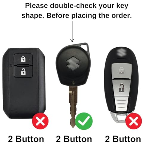 Image of KEYCEPT Tristar Key Cover for Suzuki Swift, Dzire, Ertiga, Baleno, Grand Vitara, Celerio, WagonR, Brezza, Scross, Fronx, Jimny, Ignis (2 Button Remote Key )(Type 2, Red)