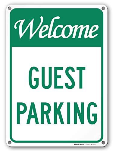Welcome Guest Parking Sign, Visitor Parking Sign, 10” x 14” Industrial Grade Aluminum, Easy Mounting, Rust-Free Fade Resistance, Indoor Outdoor, USA Made by MY SIGN CENTER
