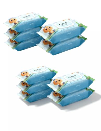 Image of Baby Wipes, Gentle on Sensitive Skin, Plant-Based Fabric, 99.5% Water-Based, Natural Australian Kakadu Plum Infused, Dermatologically Tested, Newborn Safe, Biodegradable | Pack of 10