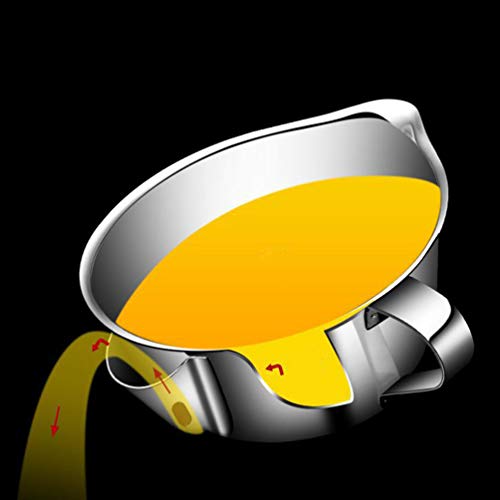 BESTonZON Fetttrennkanne Fetttrenner Edelstahl Suppen Fettabscheider Kanne 500ml Fettbeh?lter Topf Lagerung von Frittier?l und Speisefett K¨¹Che Beh?lter Restaurant Zuhause