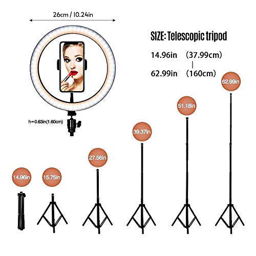 Moniss Luz de preenchimento de 26cm Luz suplementar de luz LED Luz de preenchimento dobrável para fo