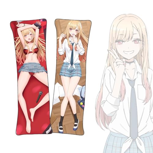 FDSAD Housse de Coussin Kitagawa Marin《My Dress-Up Darling》 Housse de Coussin Double Face Anime Dakimakura Grandeur Nature