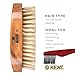 Kent MC4 Men's Hair and Beard Brush Kit: Exfoliating Natural Boar Bristle Hair Brush, Cherrywood Base with Firm Bristles for Coarse Hair Types - LPC3 Brush Cleaner - Premium Grooming Set