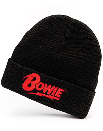 BOWIE David Beanie Unisex Men Women Black Hecha de Punto CD Sombrero Talla única