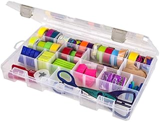 ArtBin 5004AB Large Solutions Box with Dividers, Art & Craft Organizer, [1] Plastic Storage Case, Clear