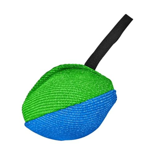 犬用タグおもちゃ 引っ張り用トレーニング器具 小型犬・中型犬向け ハンドル付き, 緑 青