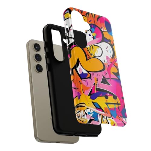 Coque pour Samsung Galaxy S24 multicolore graffiti abstrait rigide brillante - 4