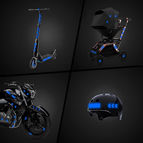 Image of LOOM Reflective Stickers | 67pc Engineer Blu | Reflective Stickers for Helmet, Bike, Motorcycle, Hard Hat | Waterproof Reflectors for Car, Trailer | Bike Reflectors for Night Riding