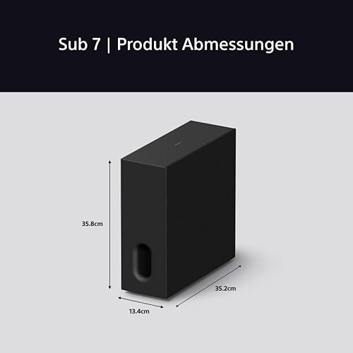 Sony BRAVIA Theatre Sub 7 kabelloser Subwoofer - 100 W tiefer Bass | einfache Installation und Steuerung | kompakt | 2-Wege-Stil | Design passend zu Soundbars und Lautsprechern