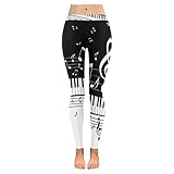 InterestPrint Music Note Piano Custom Stretchy Leggings Skinny Pants For Yoya Running Pilates Gym L