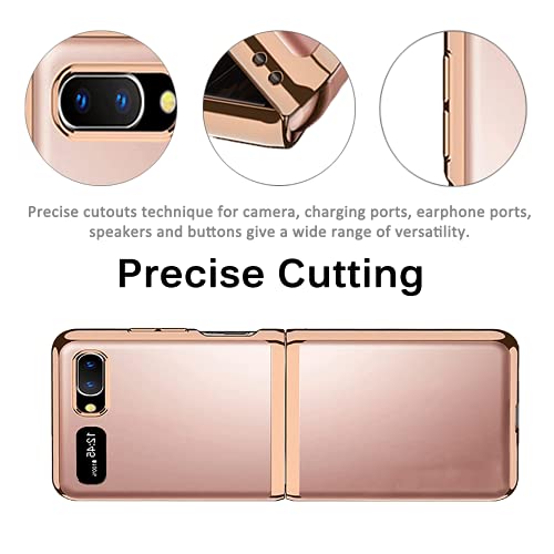 Miimall Compatible With Samsung Galaxy Z Flip 5G 2020 Case, Shockproof And Anti-Scratch Slim Thin Hard Pc Bumper Protective Transparent Phone Case For Samsung Galaxy Z Flip(Gold) #TOP5