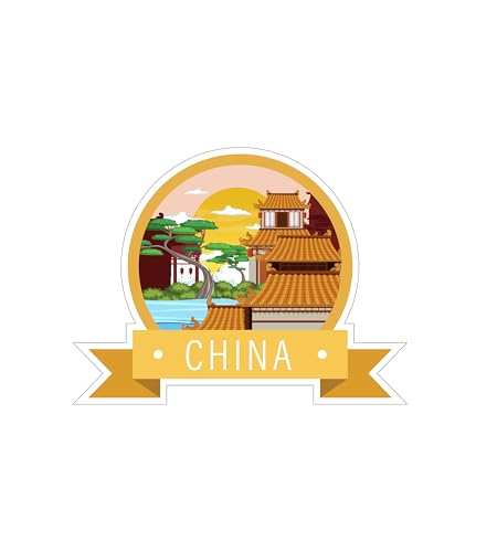 Image of Gift Me Bazar Country Fridge Magnet for Home Kitchen Refrigerator Door Stylish Decor Multicolored Souvenir Gift | Country Theme MDF Wooden Fridge | Souvenir Travel Magnets (China Fridge Magnet)