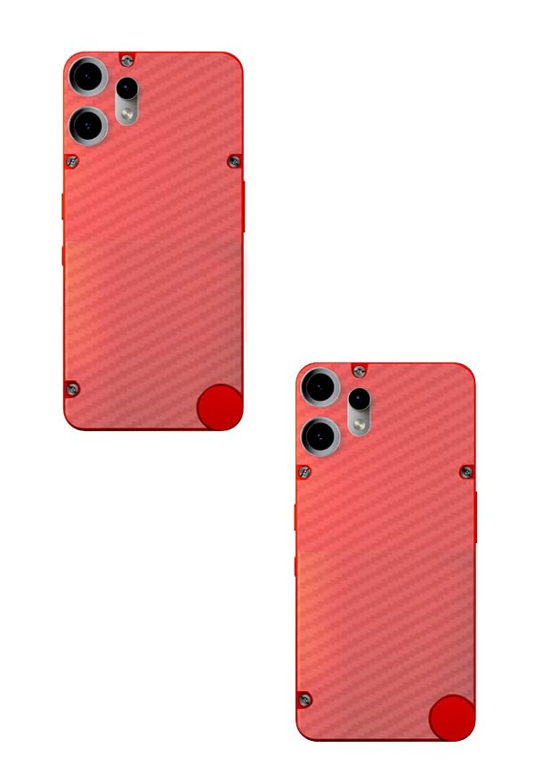 Image of (Pack of 2) Compatible with Skin Sticker /Vinyl wrap /Protective Film Mobile Back Skin Carbon Fiber 3D Transparent by Candeal Mizhan(Only Back) (CMF, CMF Phone 2 Pro 5G)