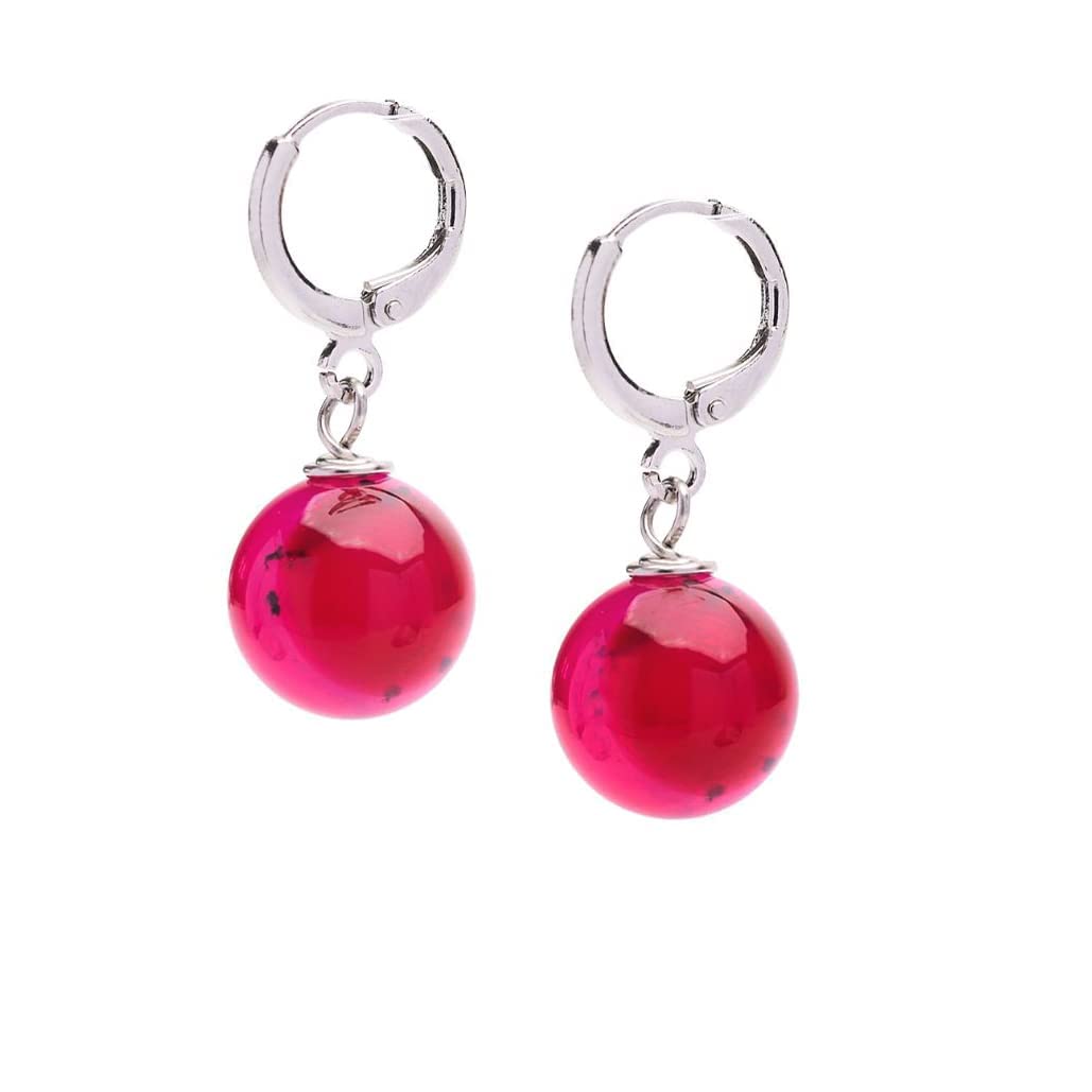 Boucles d'oreilles pendantes en pierres naturelles de 12 mm plaquées or - Boucles d'oreilles pierres de naissance