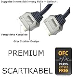  TronicXL High End Scartkabel Premium AV Kabel SCART-Kabel Scart Stecker TV Fernseher Spielkonsole DVD Player Receiver OFC Oxygen Free (1m)