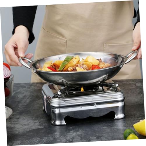 Olla Wok de Acero Inoxidable con Dos Mangos y Fondo Redondo miniatura 6