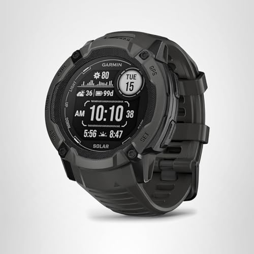 Garmin Instinct 2X Solar, Rugged GPS Smartwatch, Built-in Flashlight, Solar Charging Capability, Multi-Band GNSS, Graphite