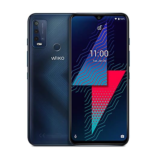 WIKO WIKPOWU30WV7CABST Power U30 Dual-SIM Smartphone 6.82 Zoll (17.3 cm) Carbon, Blau, One Size