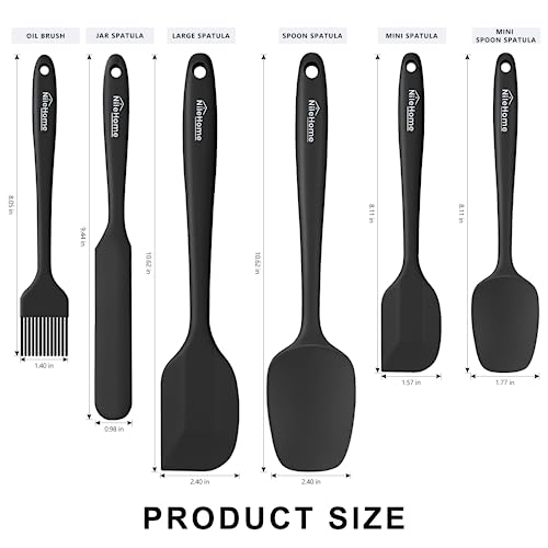 NileHome Silicone Spatula Set 6 Pieces Food Grade Kitchen Utensils with Silicone Brush Heat Resistant BPA-Free Rubber Spatula for Scraping, Baking, Cooking, Mixing - Image 3