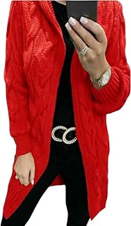 Women Ladies Cardigan Cable Knitted Oversized Long Hooded Chunky Jumper Cape Top (8-18 Plu