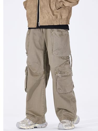 Mens Cargo Pants Casual Joggers Athletic Pants Cotton Straight Trousers3