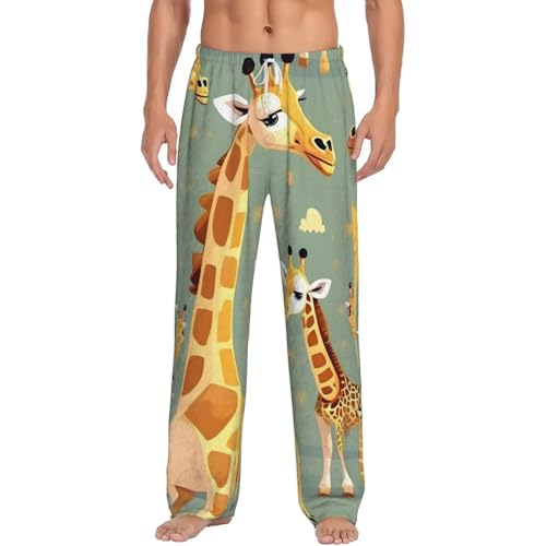 Pantalon de pyjama homme polaire girafe mignon cadeau original hiver